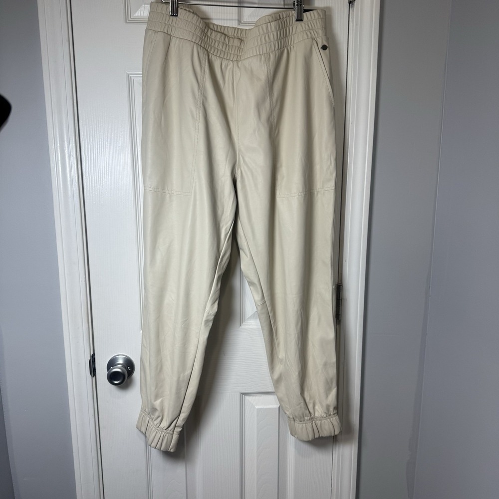 NWT Calia By Carrie Underwood Journey High Rise Faux Leather Jogger Women's L